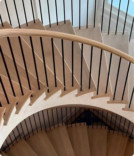 <p>Custom <em>Stairs & Railings</em> — Built to <br />Spec. <em>On Schedule</em>. Code—Compliant.</p>
