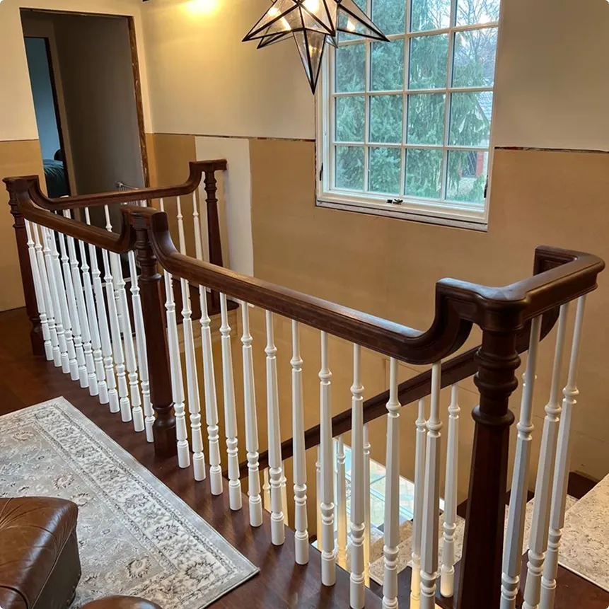 Classic Walnut & White Staircase